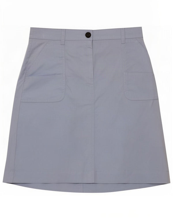 Saia reta feminina da Crew Clothing UK 8 pequena W28 algodão azul