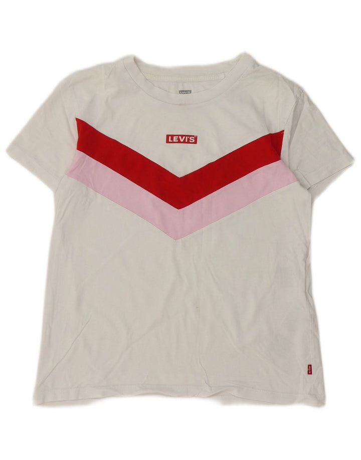 Camiseta feminina oversized LEVI'S UK 2 2XS algodão colorblock branco