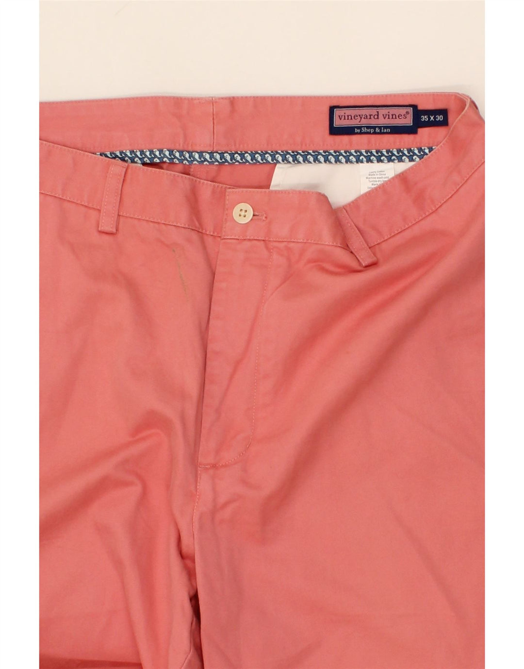 VINEYARD VINES Mens Straight Chino Trousers W35 L30 Pink Cotton Vintage Vineyard Vines and Second-Hand Vineyard Vines from Messina Hembry 