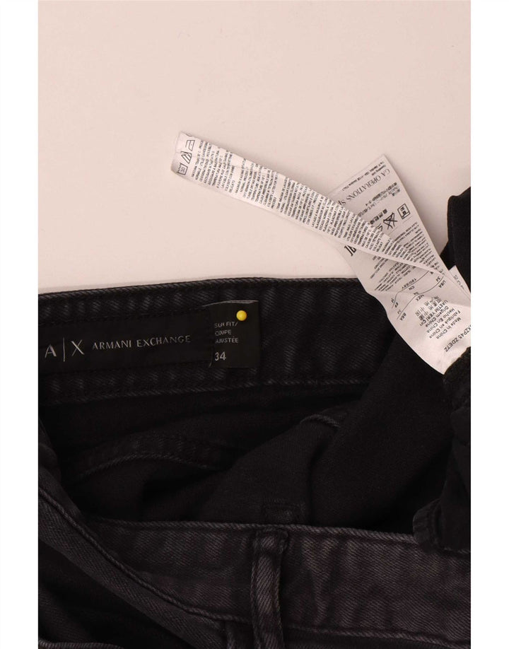 Armani Exchange Mens Jeans Slim W34 L33 Algodão Preto