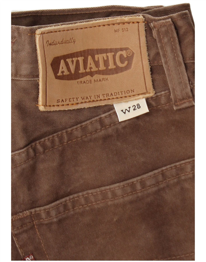 AVIATIC Jeans Cônicos Femininos W28 L31 Algodão Marrom