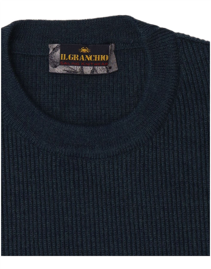 Suéter masculino Il Granchio com gola redonda grande azul marinho