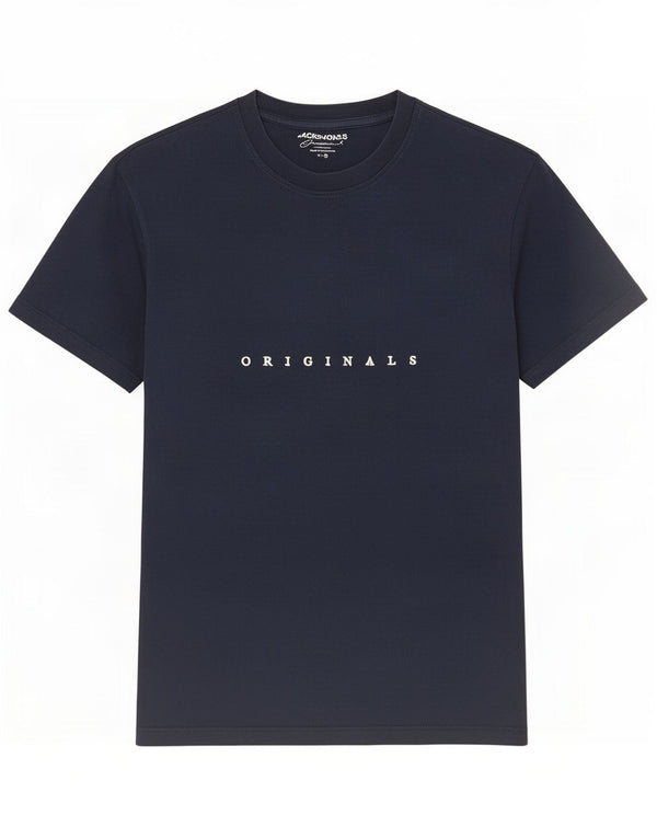 Jack & Jones Camiseta masculina gráfica top pequeno azul marinho