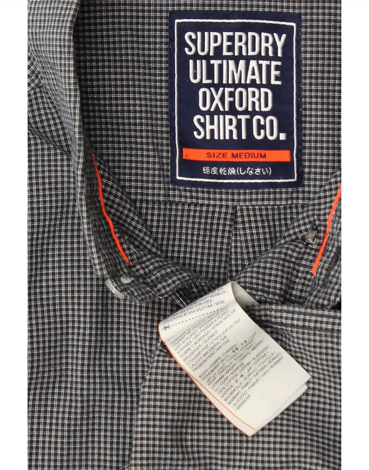 Camisa masculina Superdry média azul marinho algodão guingão