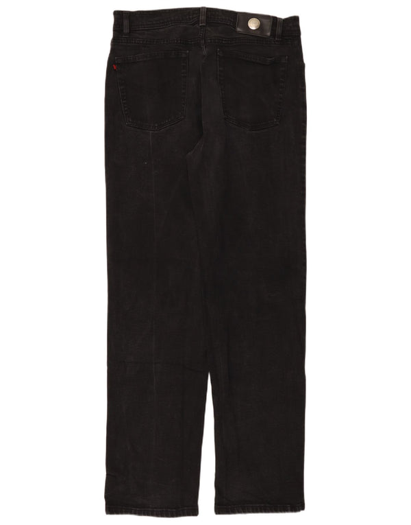 Pierre Cardin Mens Straight Jeans W36 L34 Algodão Preto