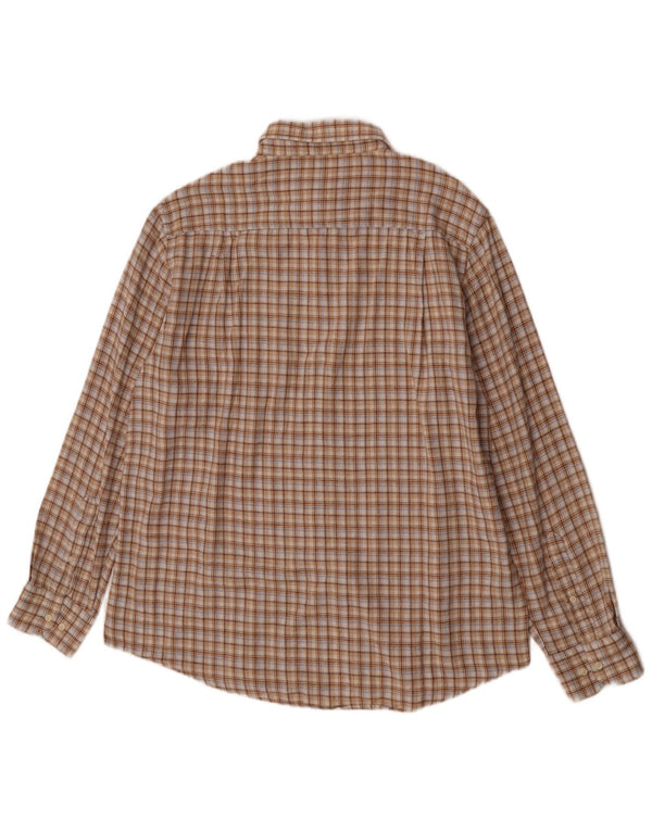 Camisa masculina de flanela Charro XL algodão xadrez bege