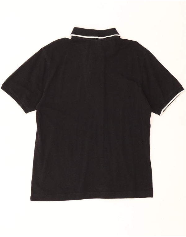 Camisa polo gráfica masculina DIADORA Italia algodão preto médio