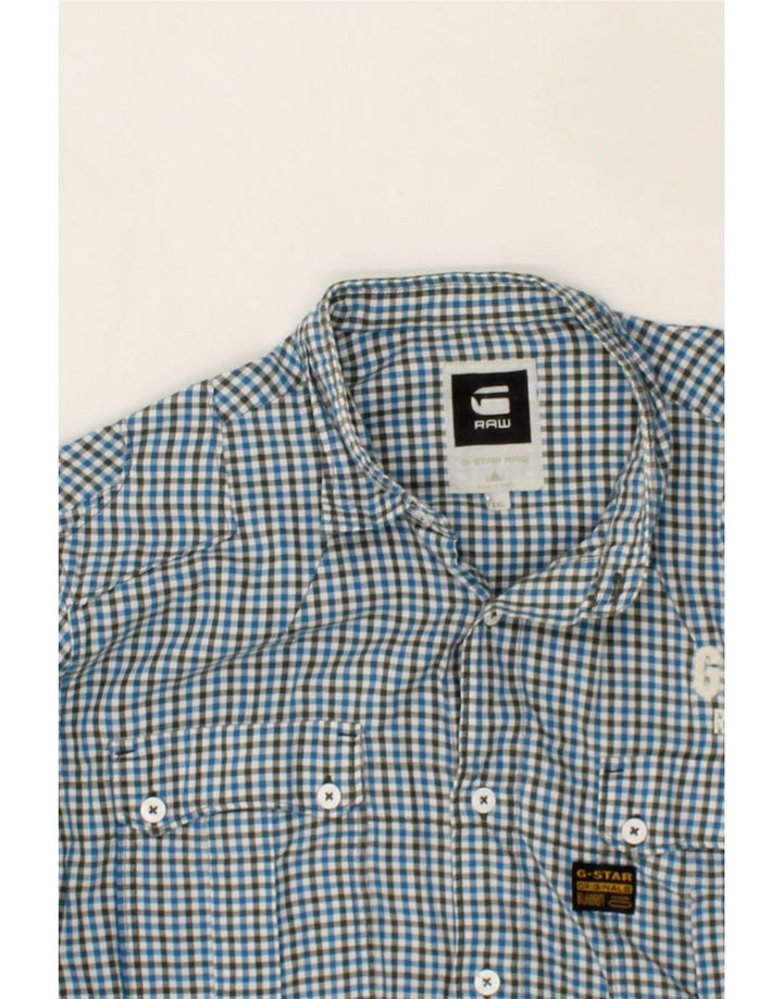Camisa masculina G-STAR 2XL algodão xadrez azul