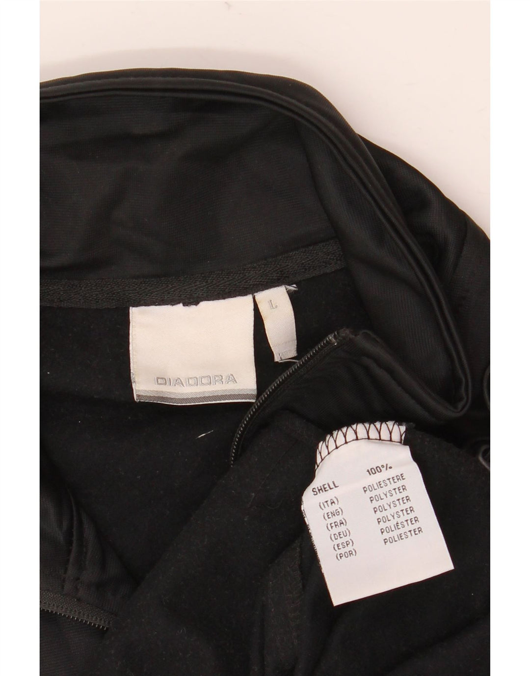 Diadora Mens Tracksuit Top Jacket Grande Preto Colourblock Poliéster