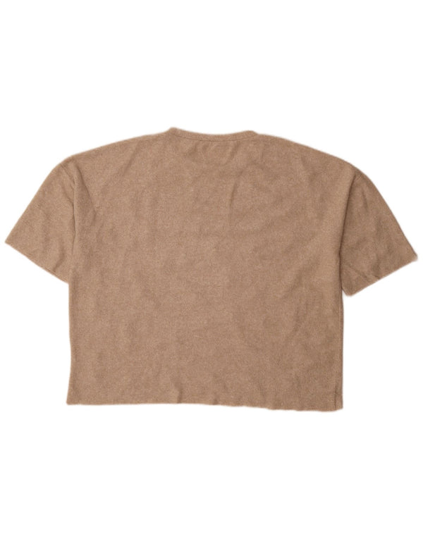 Zara Womens Trafaluc Oversized T-Shirt Top Reino Unido 10 Pequeno Bege