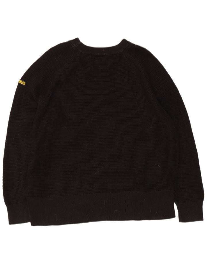 Suéter feminino Barbour com ajuste regular e gola canoa Reino Unido 12 médio preto
