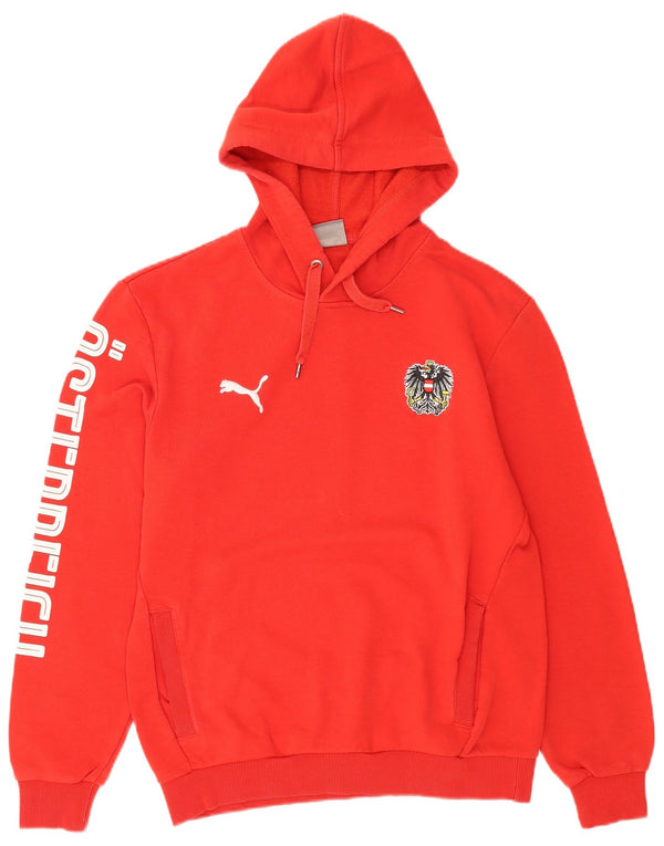 Puma Mens Graphic Hoodie Jumper Médio Vermelho
