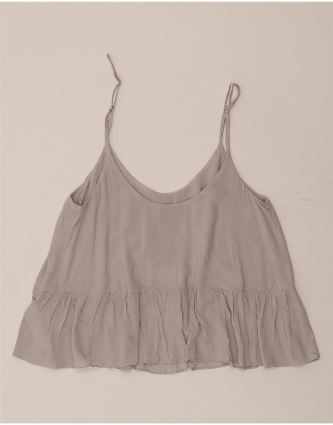 Topshop feminino cami top UK 10 pequeno cinza viscose