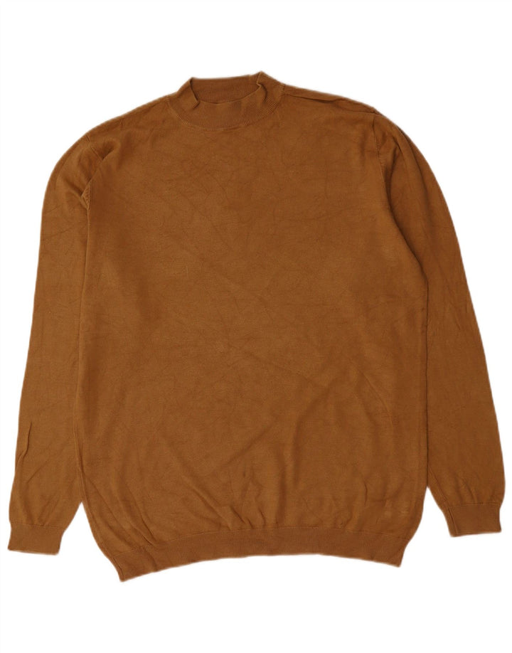 Suéter masculino ZARA com gola redonda marrom médio