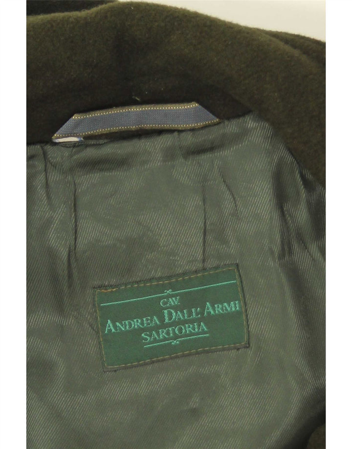 Casaco Duffle feminino vintage com capuz UK 14 verde médio