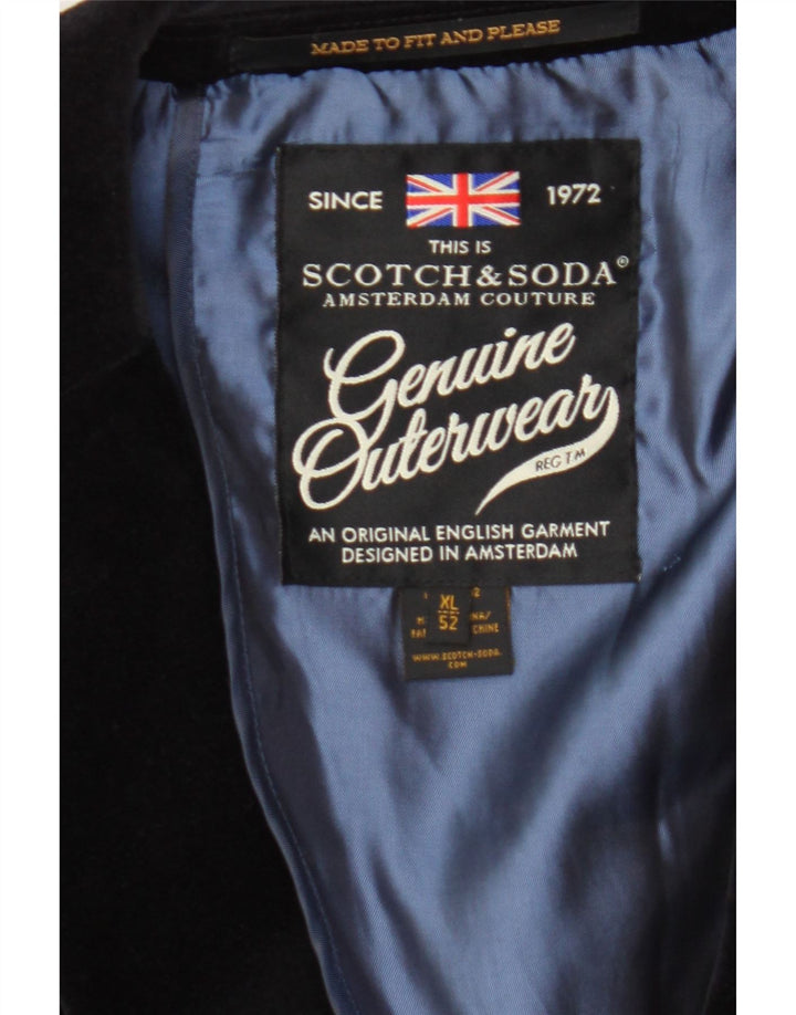 Jaqueta blazer masculina de veludo com 2 botões SCOTCH & SODA IT 52 XL algodão preto