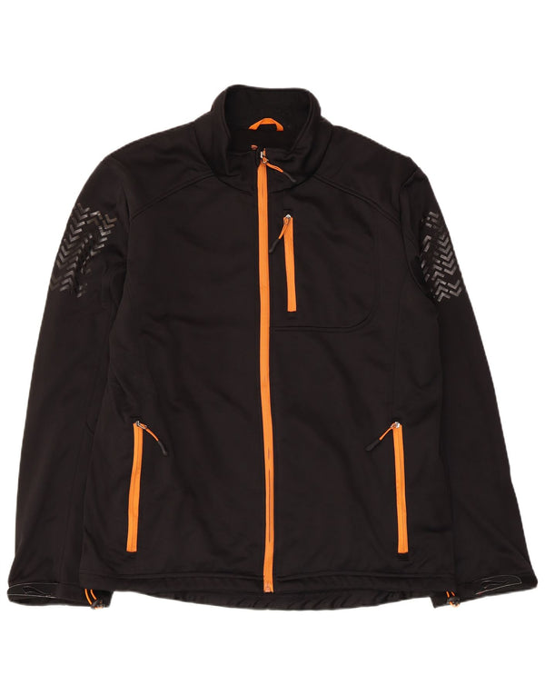 Crivit Mens Treino Top Jaqueta Grande Poliéster Geométrico Preto
