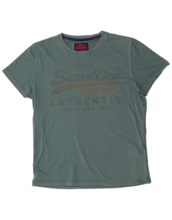 Camiseta feminina Superdry com estampa gráfica UK 18 XL algodão verde