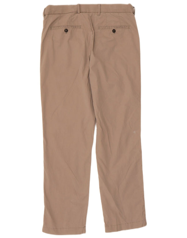 Calça chino reta masculina Marks & Spencer W32 L29 algodão bege