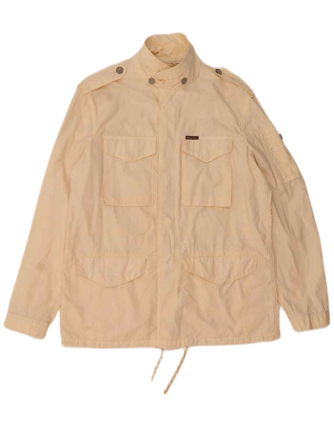Jaqueta utilitária masculina Marlboro Classics UK 42 XL algodão bege
