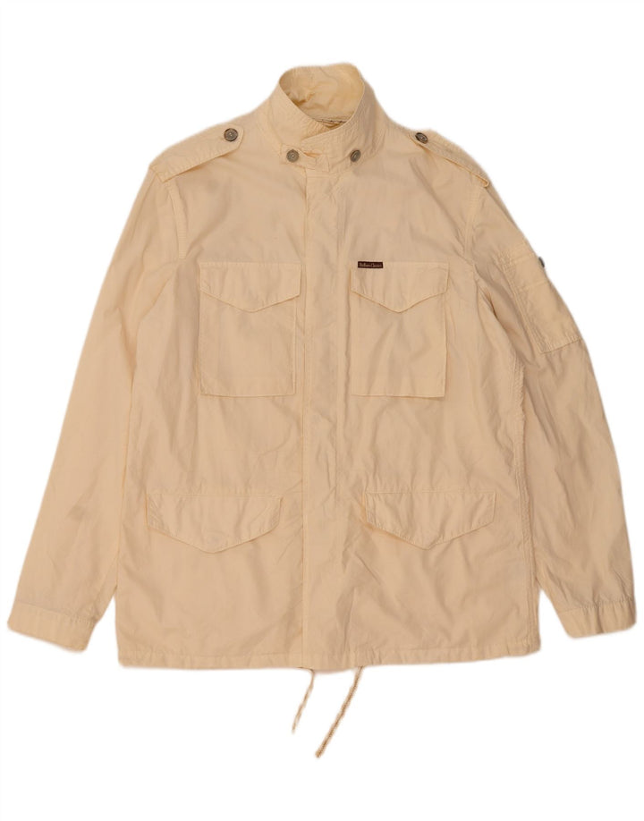 Jaqueta utilitária masculina Marlboro Classics UK 42 XL algodão bege