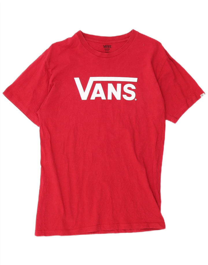 Camiseta masculina gráfica VANS Top médio algodão vermelho