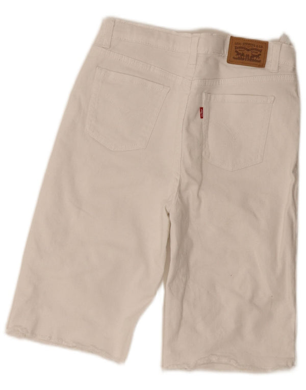 Bermuda feminina Levi's com ajuste solto e cintura alta 13-14 anos W26 branca