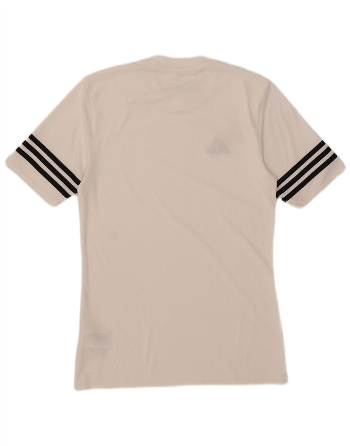 Adidas Mens Climalite Camiseta Top Pequeno Poliéster Branco