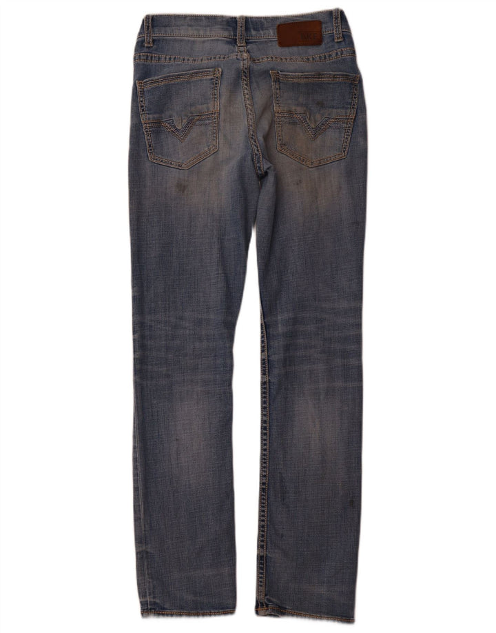 BKE feminino Alec Straight Jeans W31 L31 azul algodão