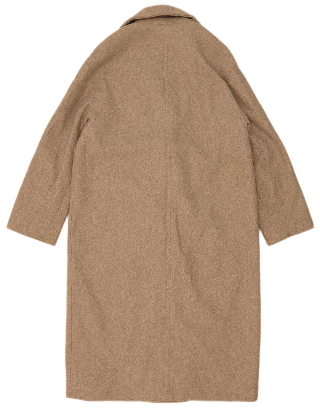 Zara Casaco feminino oversized com peito duplo Reino Unido 6 XS Bege Poliéster