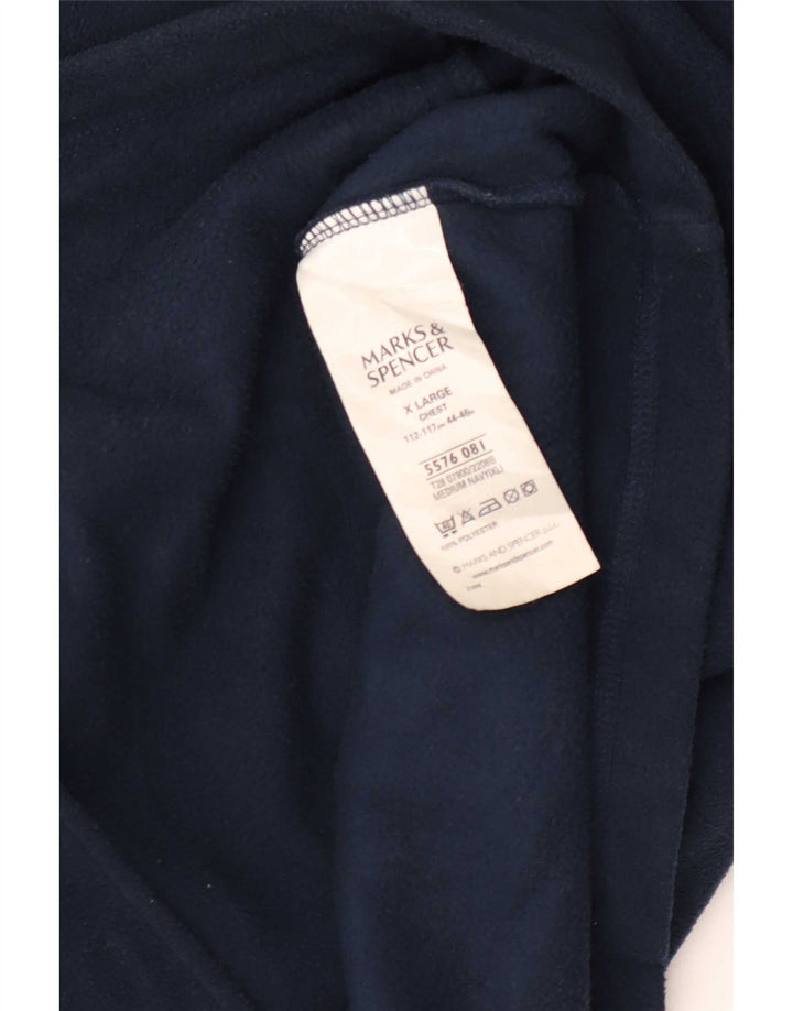 Jaqueta de lã masculina Marks & Spencer Reino Unido 42 XL azul marinho poliéster