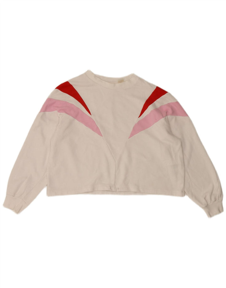Moletom feminino Levi's Crop Jumper UK 14 Medium White Colourblock