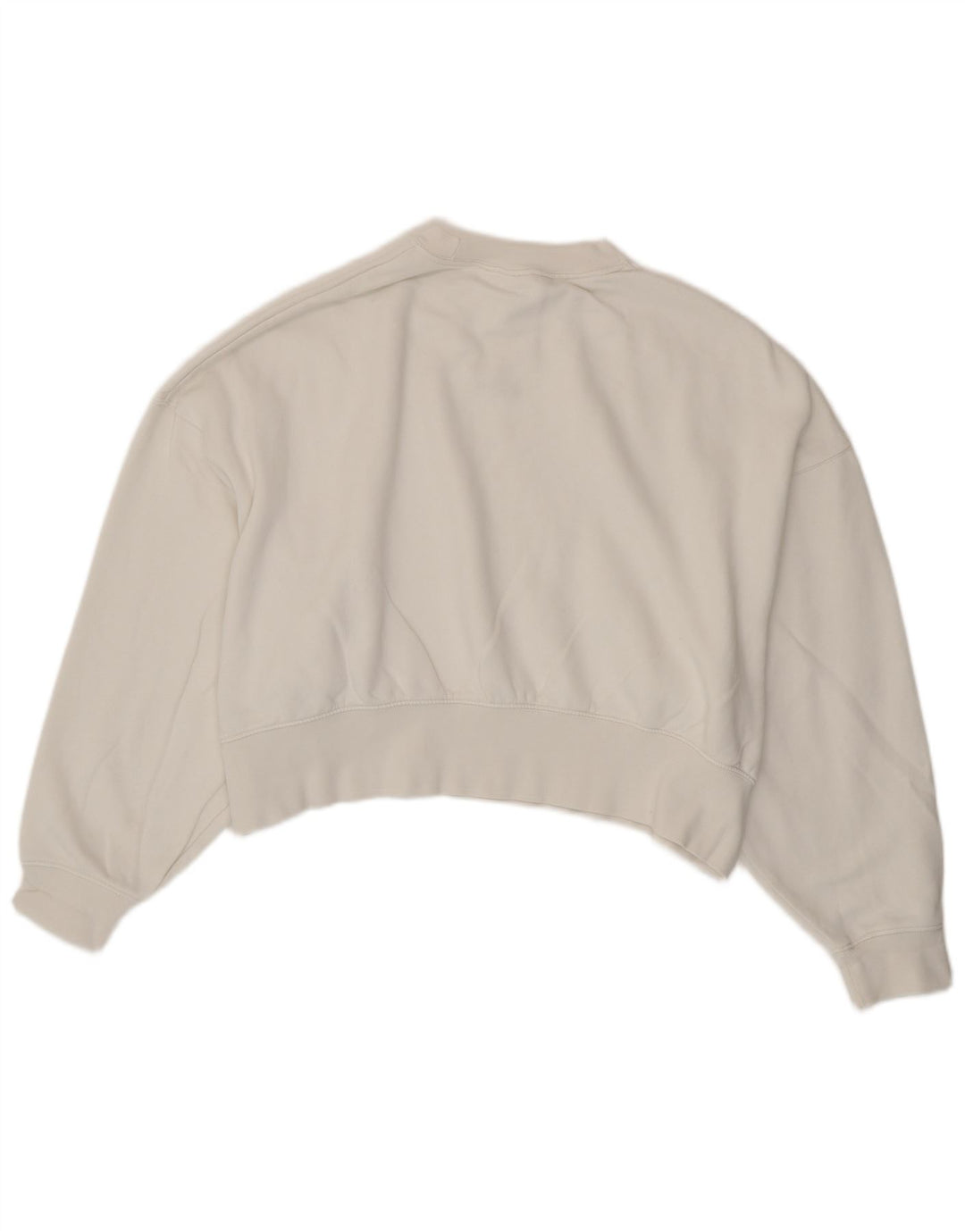 Nike Womens Oversized Crop Moletom Jumper UK 14 Médio Algodão Branco