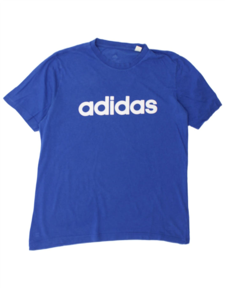 Adidas Mens Graphic T-Shirt Top Médio Algodão Azul