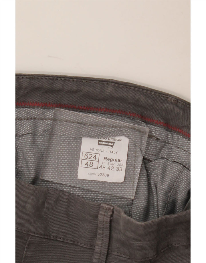 Calça Chino Carrera Masculina Regular IT 48 Médio W33 L31 Algodão Cinza