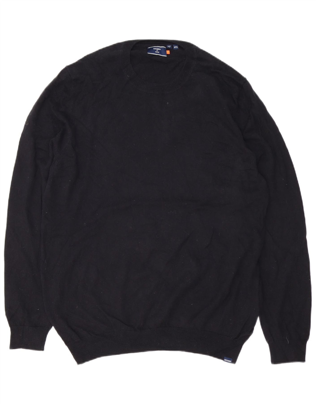 Suéter masculino Superdry com gola redonda 2XL algodão preto