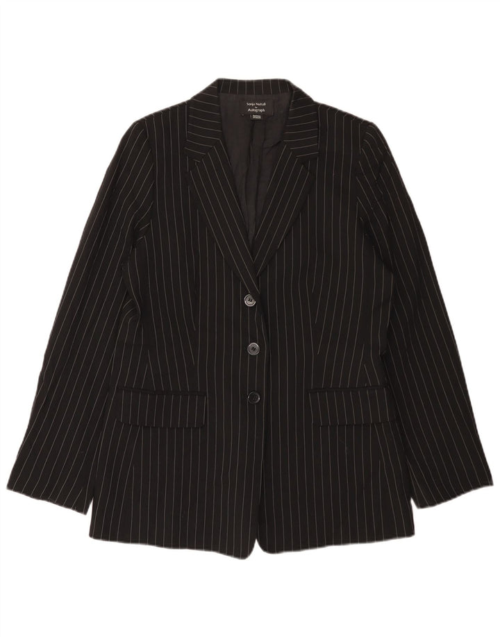 Jaqueta Marks & Spencer Autograph Blazer Feminina Reino Unido 12 Riscas Pretas Médias