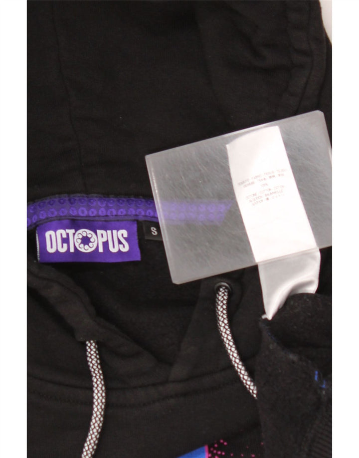 Jumper com capuz gráfico masculino OCTOPUS pequeno algodão colorido preto