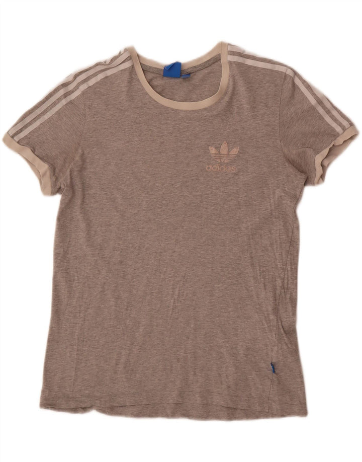Camiseta Adidas Feminina Graphic Top UK 10 Pequeno Algodão Cinza
