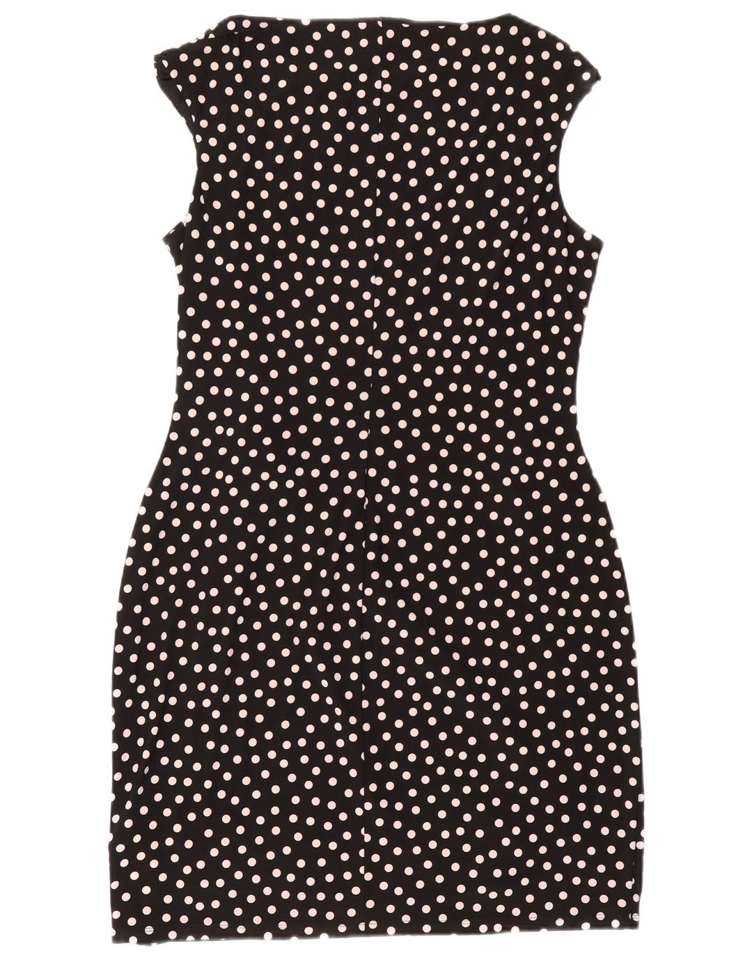 Vestido feminino Chaps sem mangas com bainha UK 18 XL preto bolinhas poliéster