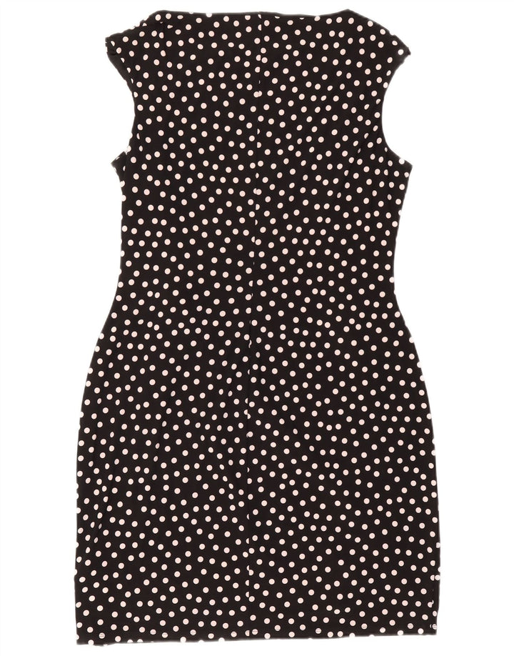 Vestido feminino Chaps sem mangas com bainha UK 18 XL preto bolinhas poliéster