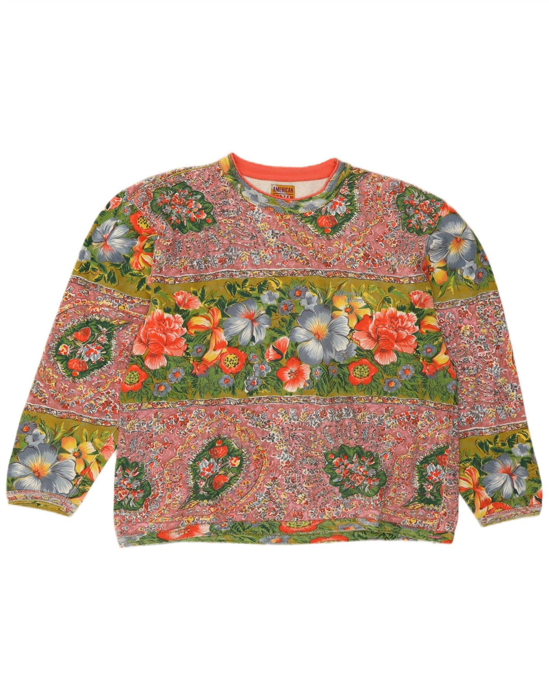 Suéter feminino American System UK 14 grande multicolorido