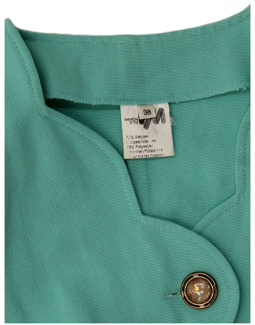 Jaqueta blazer feminina VINTAGE com 5 botões UE 38 média turquesa viscose