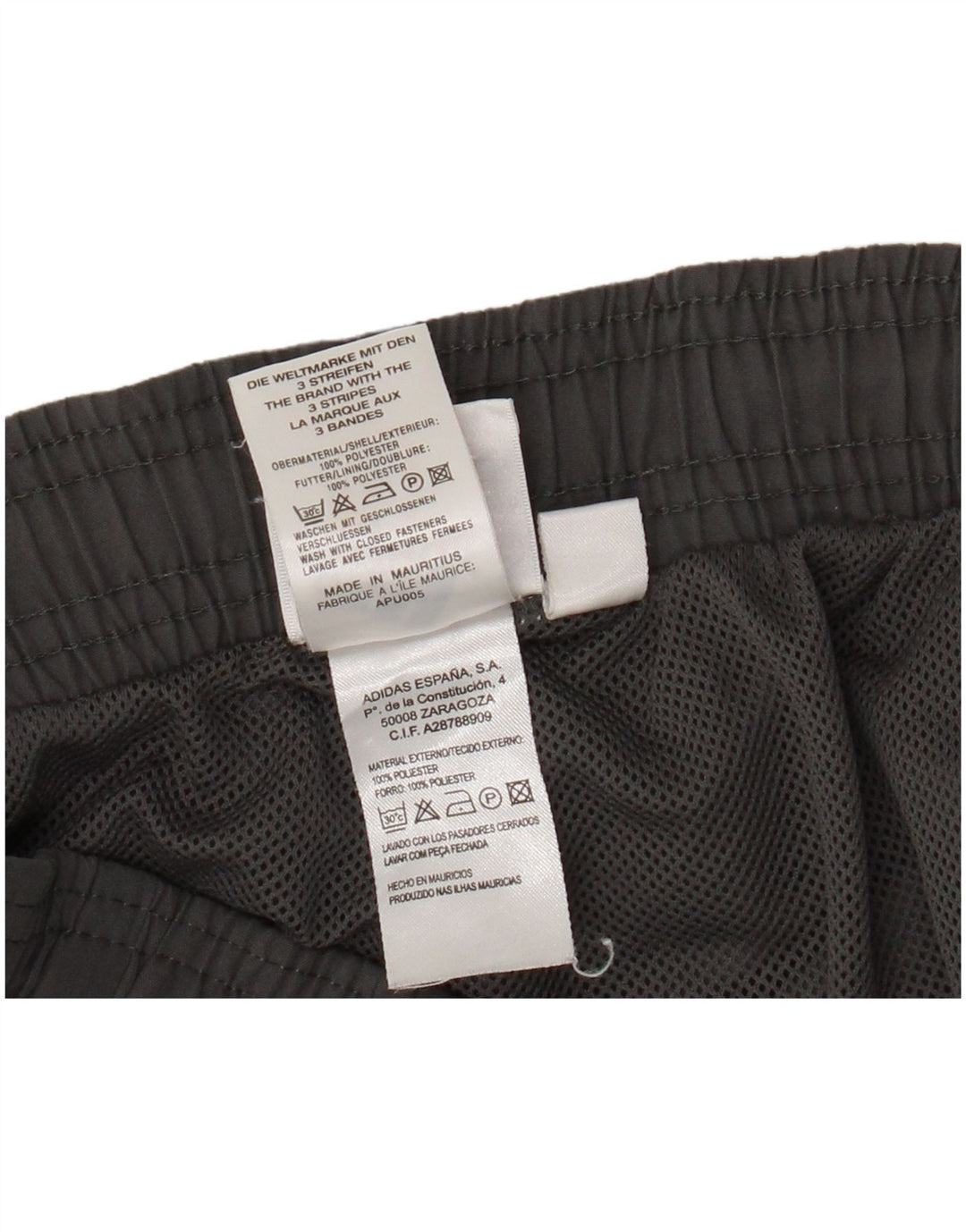 Calça de treino masculina Adidas grande poliéster cinza