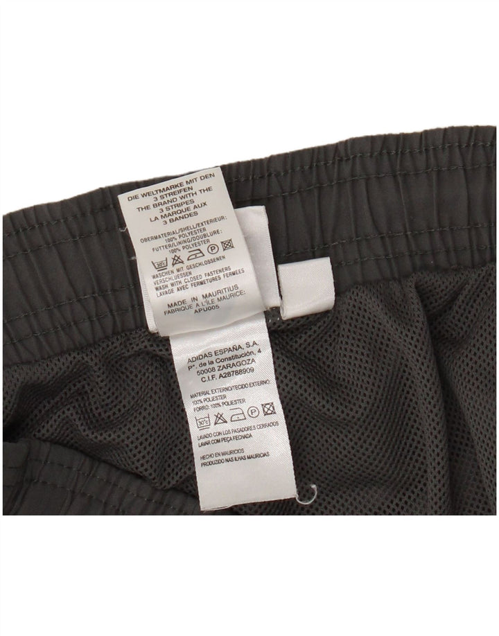 Calça de treino masculina Adidas grande poliéster cinza