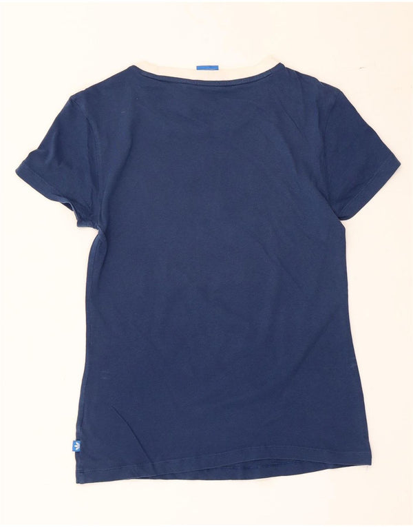 Camiseta Adidas Feminina Graphic Top UK 8 Pequena Azul Marinho