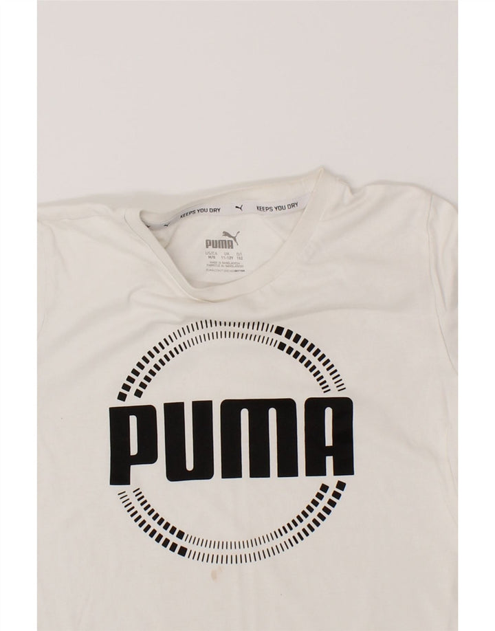 PUMA Boys Graphic T-Shirt Top 11-12 Years  White Cotton Vintage Puma and Second-Hand Puma from Messina Hembry 