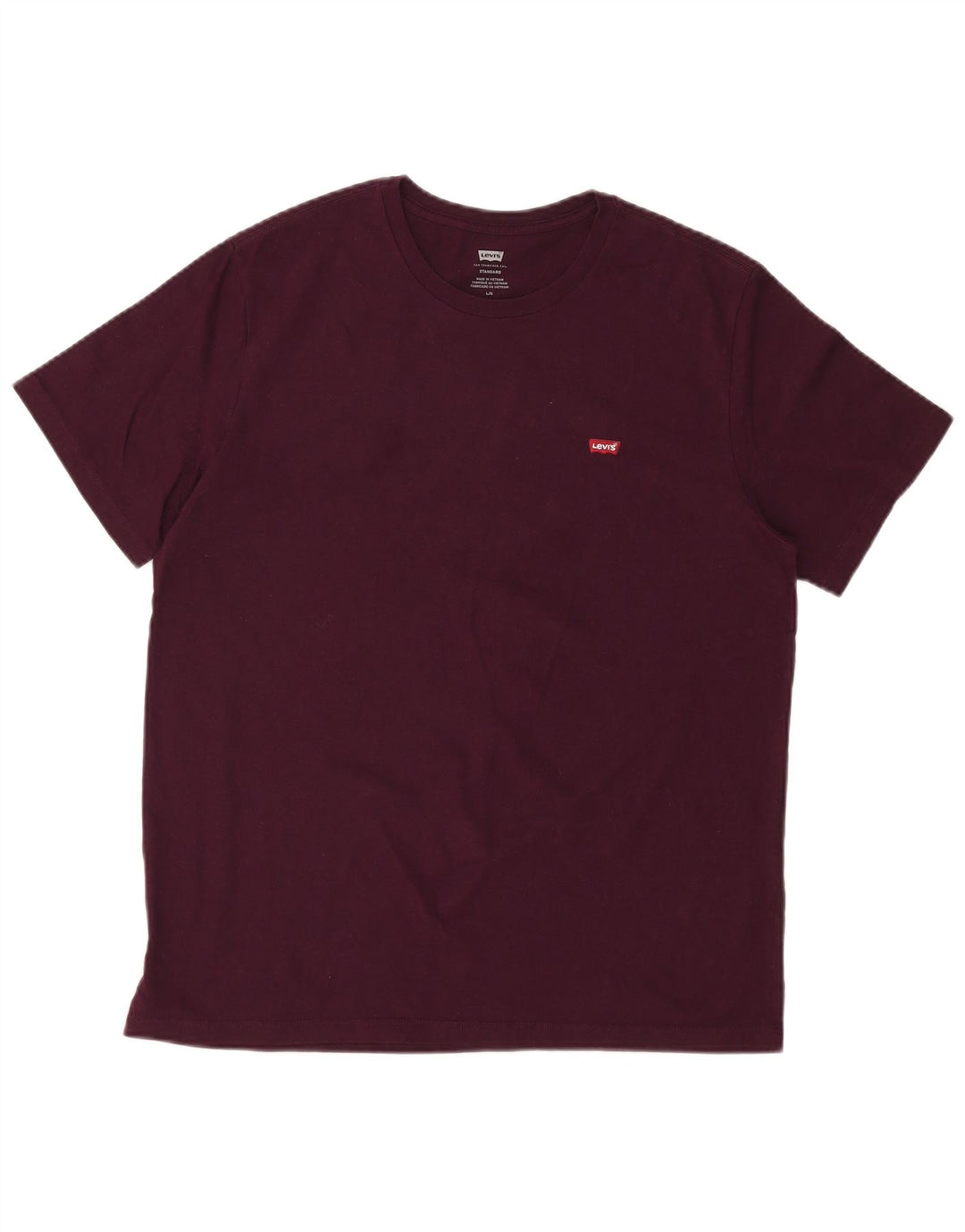 Camiseta masculina padrão LEVI'S grande algodão Borgonha