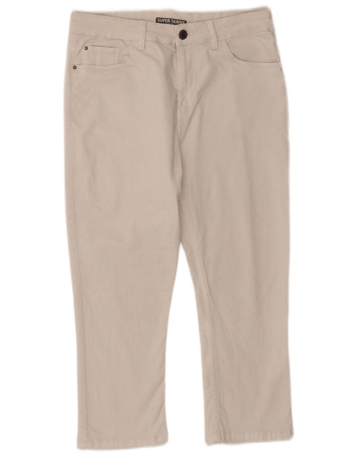 Calça capri feminina Marks & Spencer UK 12 médio W32 L21 branca