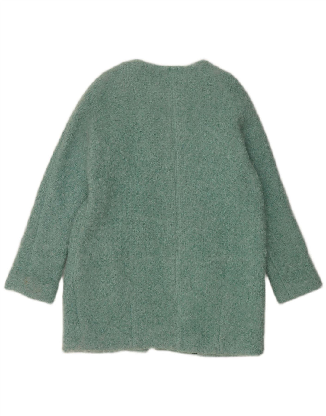 Sobretudo feminino Zara Oversized UK 14 algodão azul médio